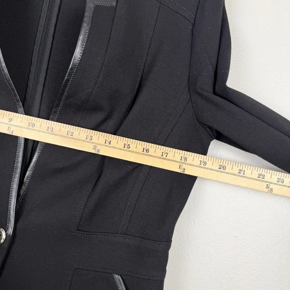 White House Black Market Blazer Jacket Women 10 Black Single-Button Career Fancy - Picture 15 of 16